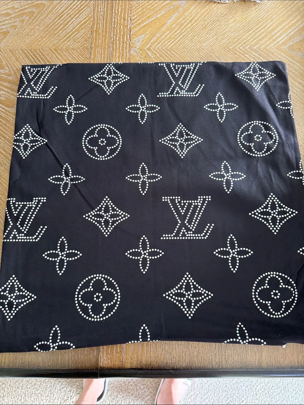 Black Logo Print 17x17 pillow covers